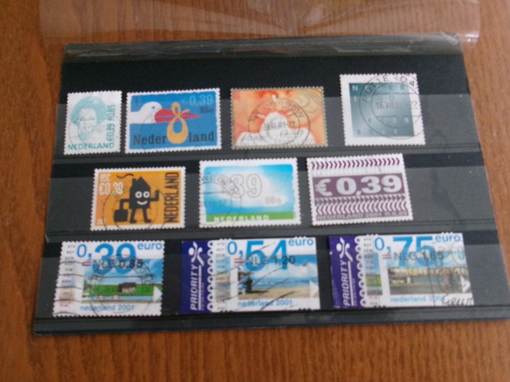 2001 - eerste 10 eurozegels (301g), Verzenden, Gestempeld