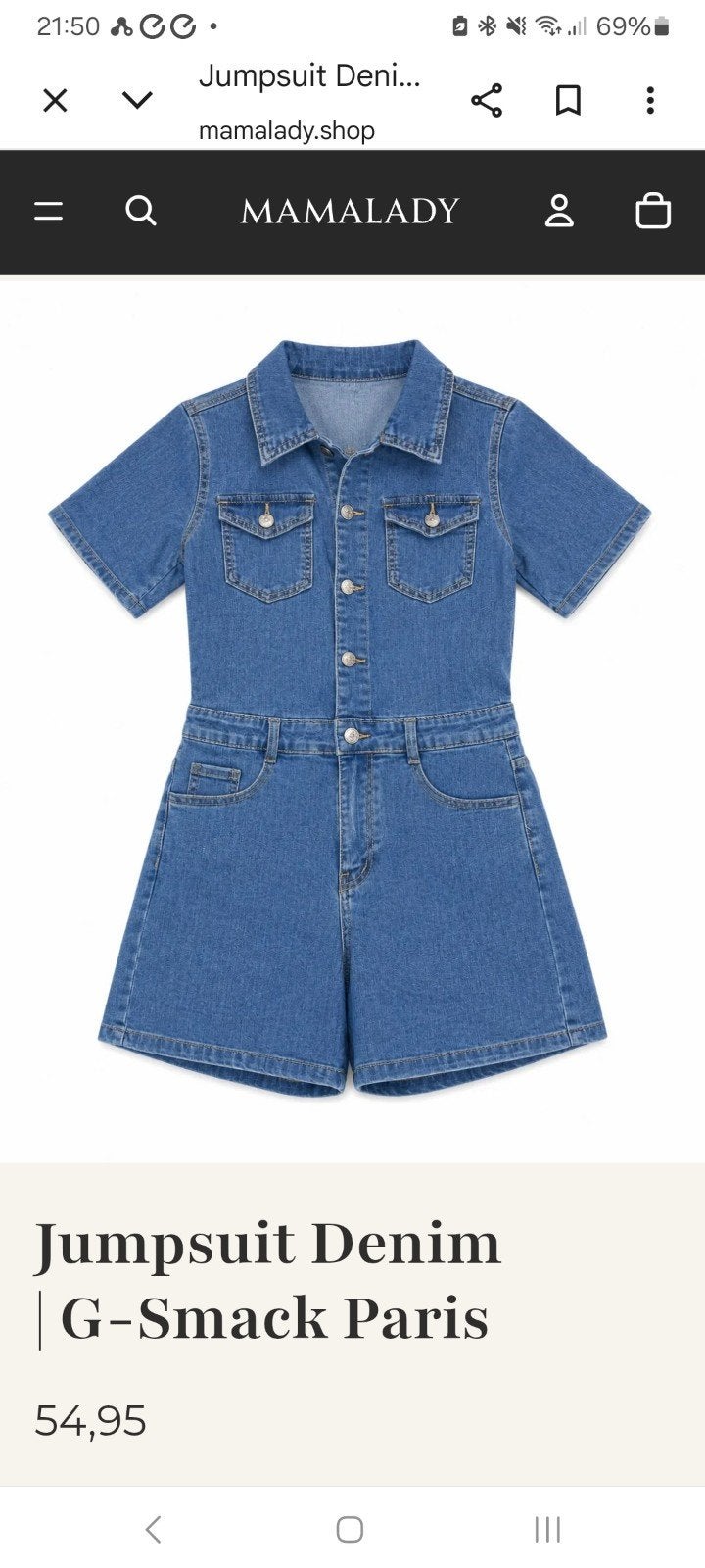 Denim Jumpsuit met Korte Mouwen - G-Smack Paris, Kleding | Dames, Jumpsuits, Blauw, G-Smack Paris, Maat 46/48 (XL) of groter, Nieuw