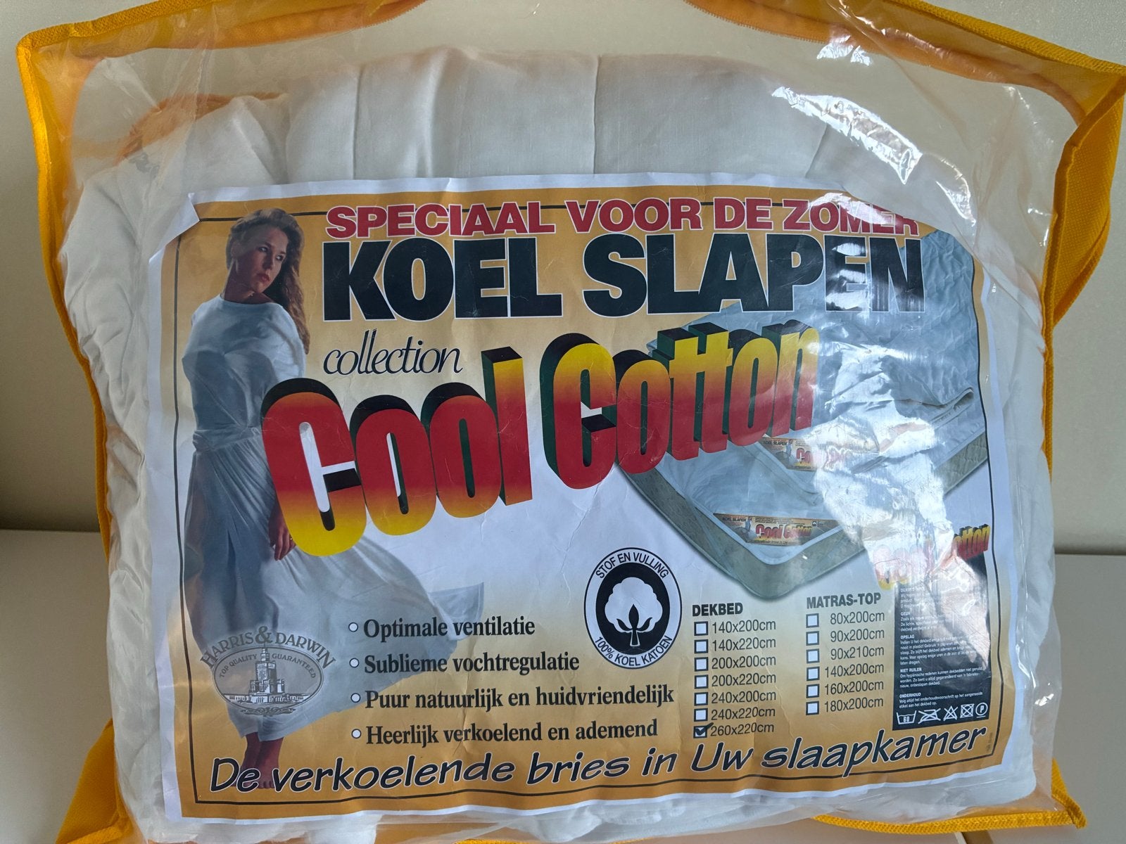 Cool Cotton Dekbed 260x220cm - Speciaal voor de zomer, Huis en Inrichting, Wit, Ademend, Tweepersoons, Ophalen of Verzenden