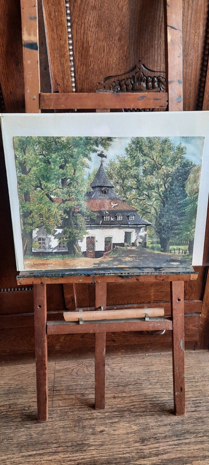 Aquarel J. Driessen - Weltermolen, Ophalen of Verzenden, Origineel werk, Aquarel, Landschap