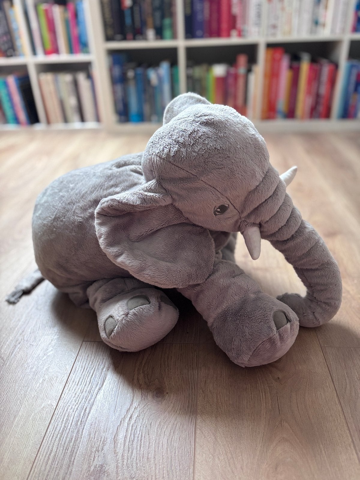 Grote zachte olifant knuffel van IKEA, Grijs, Ophalen of Verzenden, Zo goed als nieuw, Middelgroot (20 tot 80 cm)