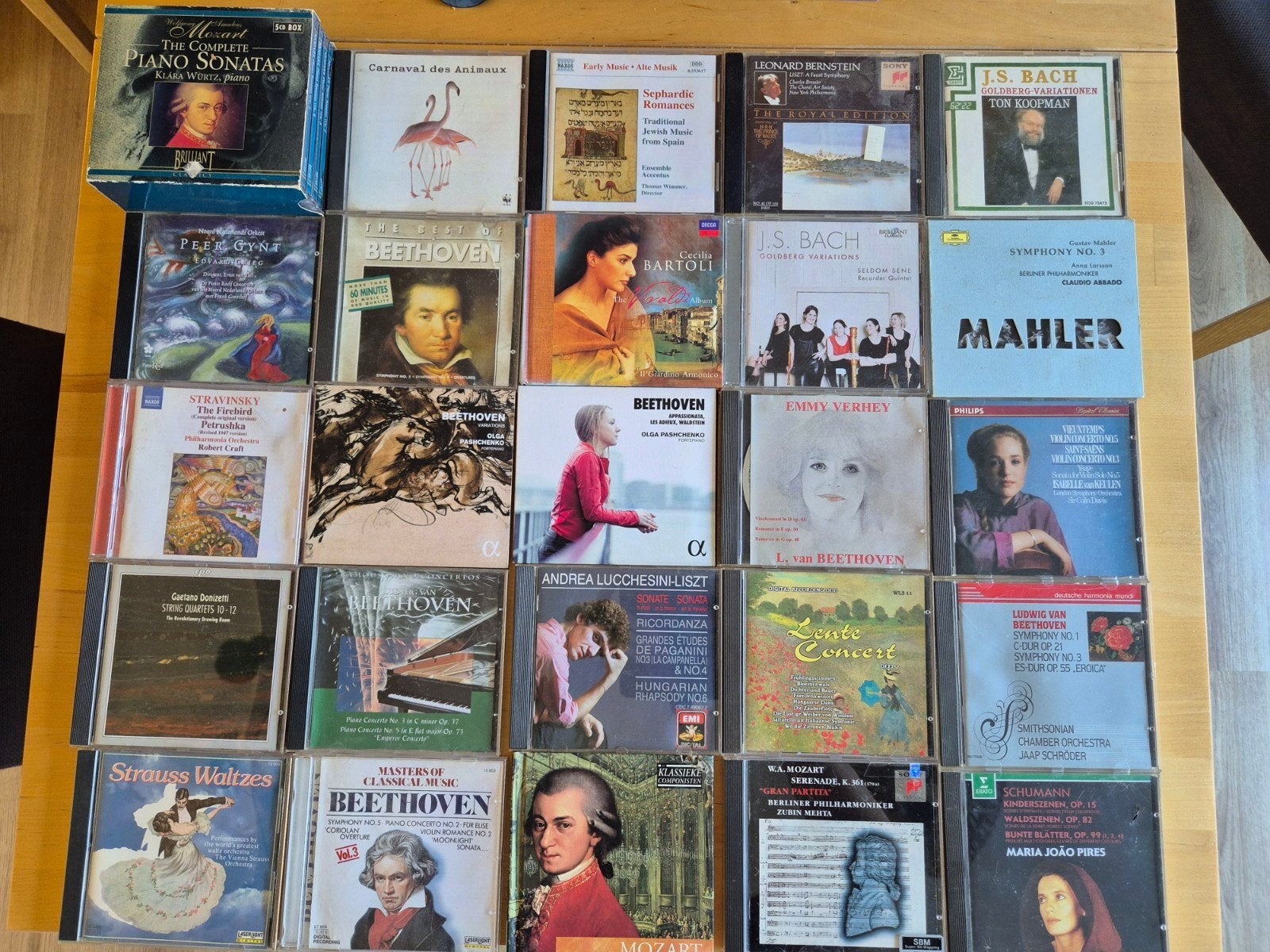 Klassieke muziek – 66 doosjes – Mozart, Beethoven, Bach e.a., Cd's en Dvd's, Ophalen