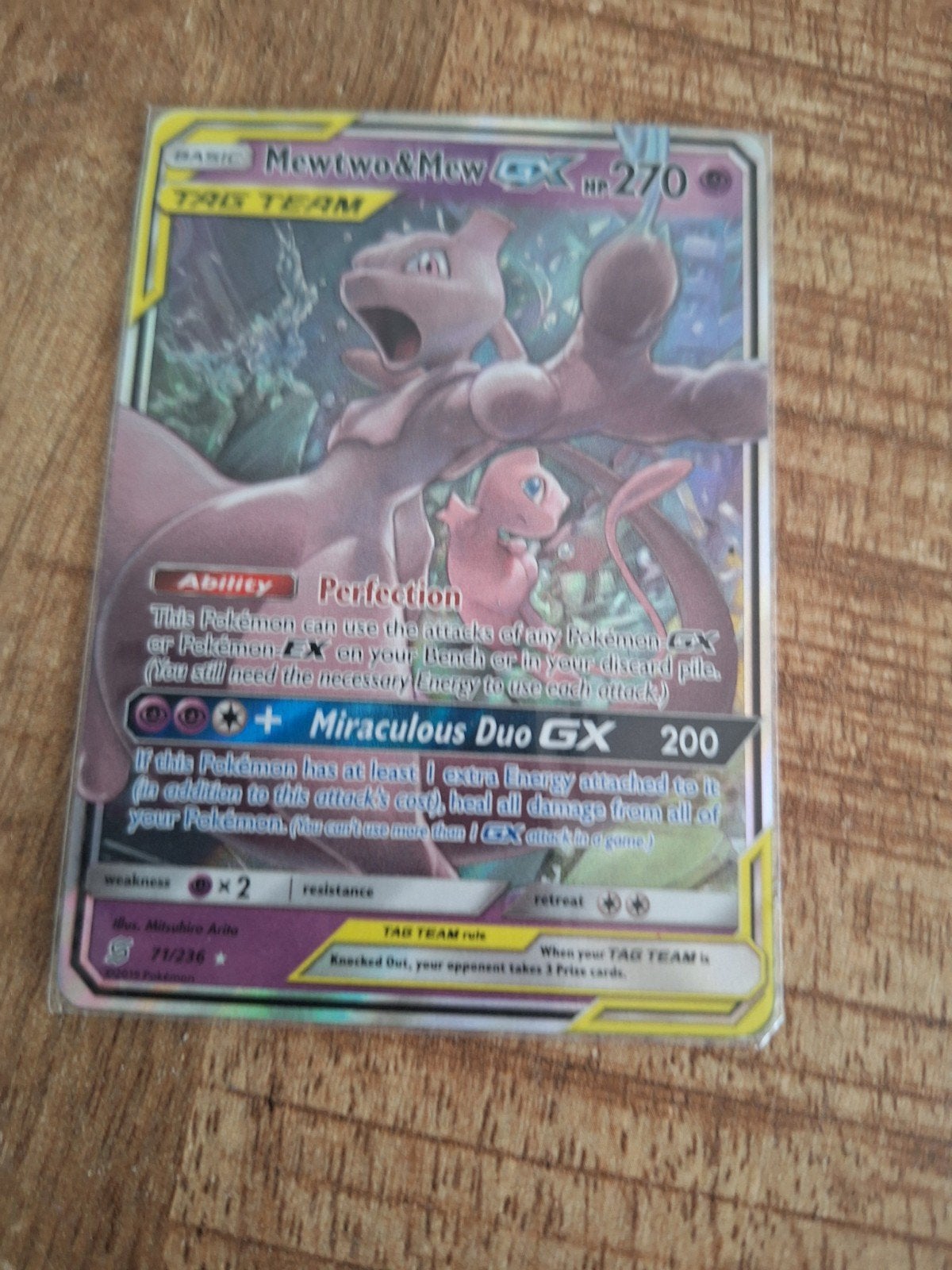 Mewtwo & Mew GX 270 HP Pokemon kaart, Ophalen, Nieuw, Losse kaart