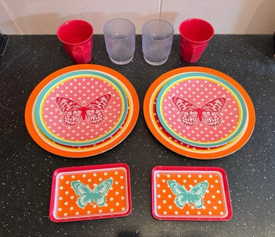 Melamine Hema servies vlinders, Ophalen of Verzenden