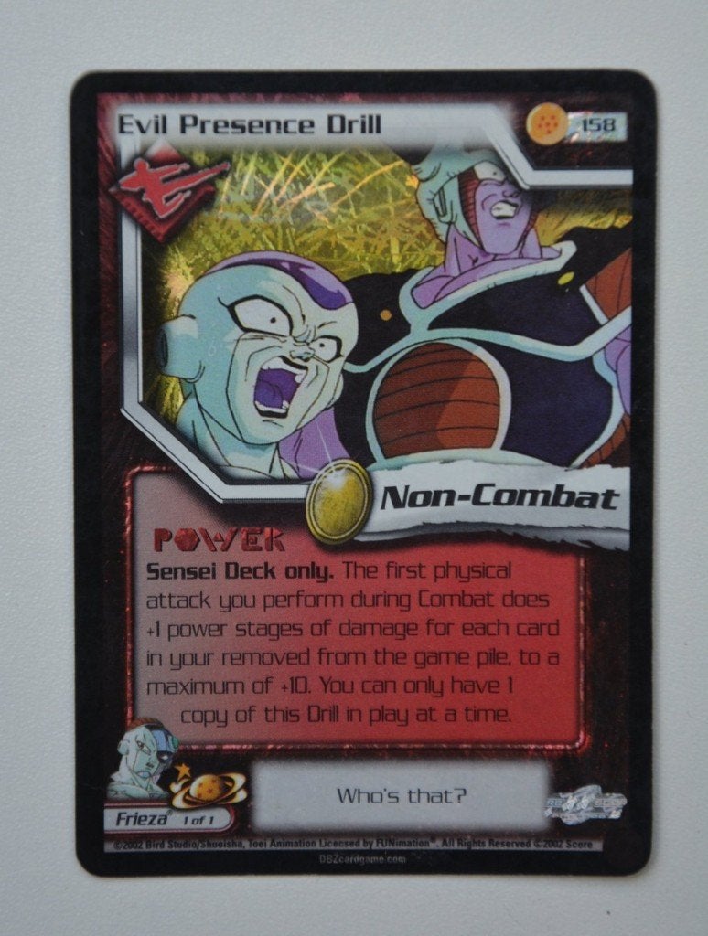 Dragonball Z Evil Presence Drill Ultra Rare World Games Saga, Ophalen of Verzenden, Gebruikt, Losse kaart, Foil