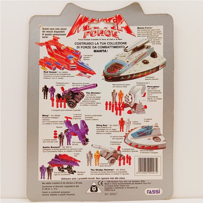Manta Force Sting Ray Card Bluebird Toys 1988, Verzamelen, Ophalen of Verzenden, Gebruikt