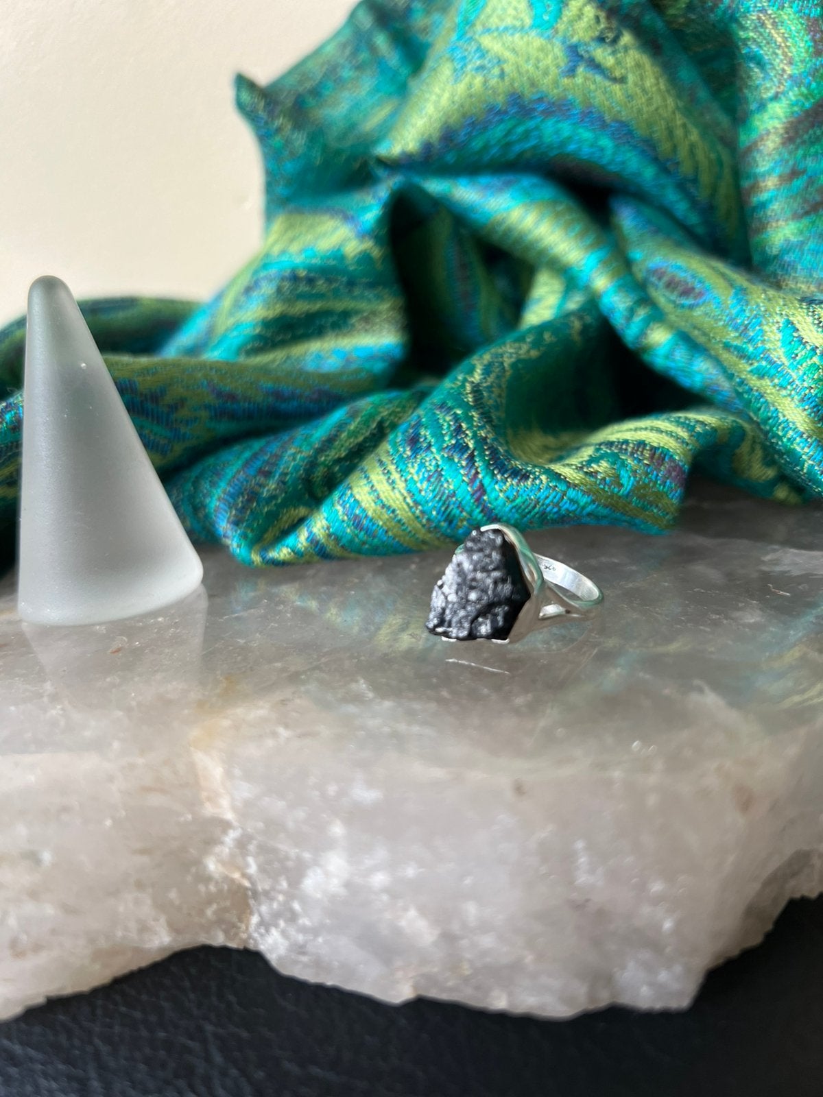 Toermalijn zwart schörl zilver beschermt aura straling uniek, Met edelsteen, Zwart, Magnolia11, Nieuw