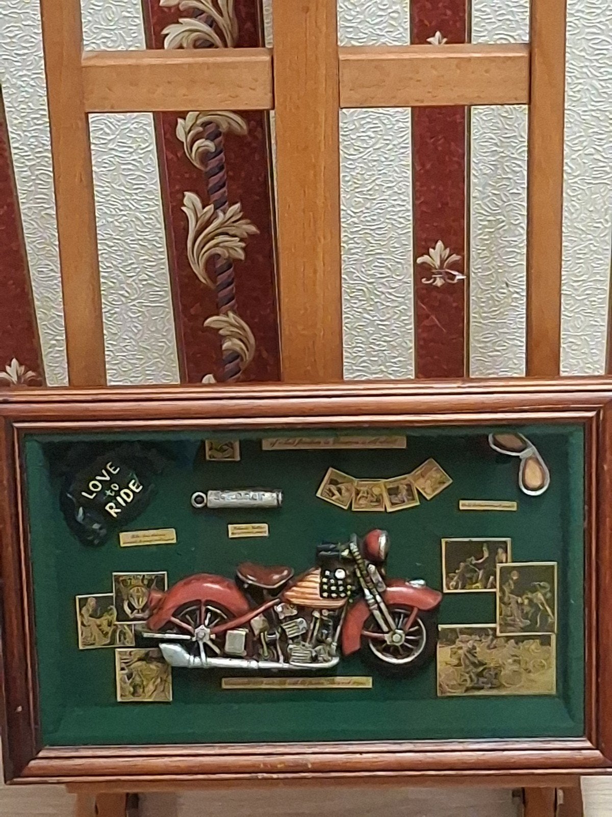 Diorama schilderij lijsje met harly devison motor, Ophalen