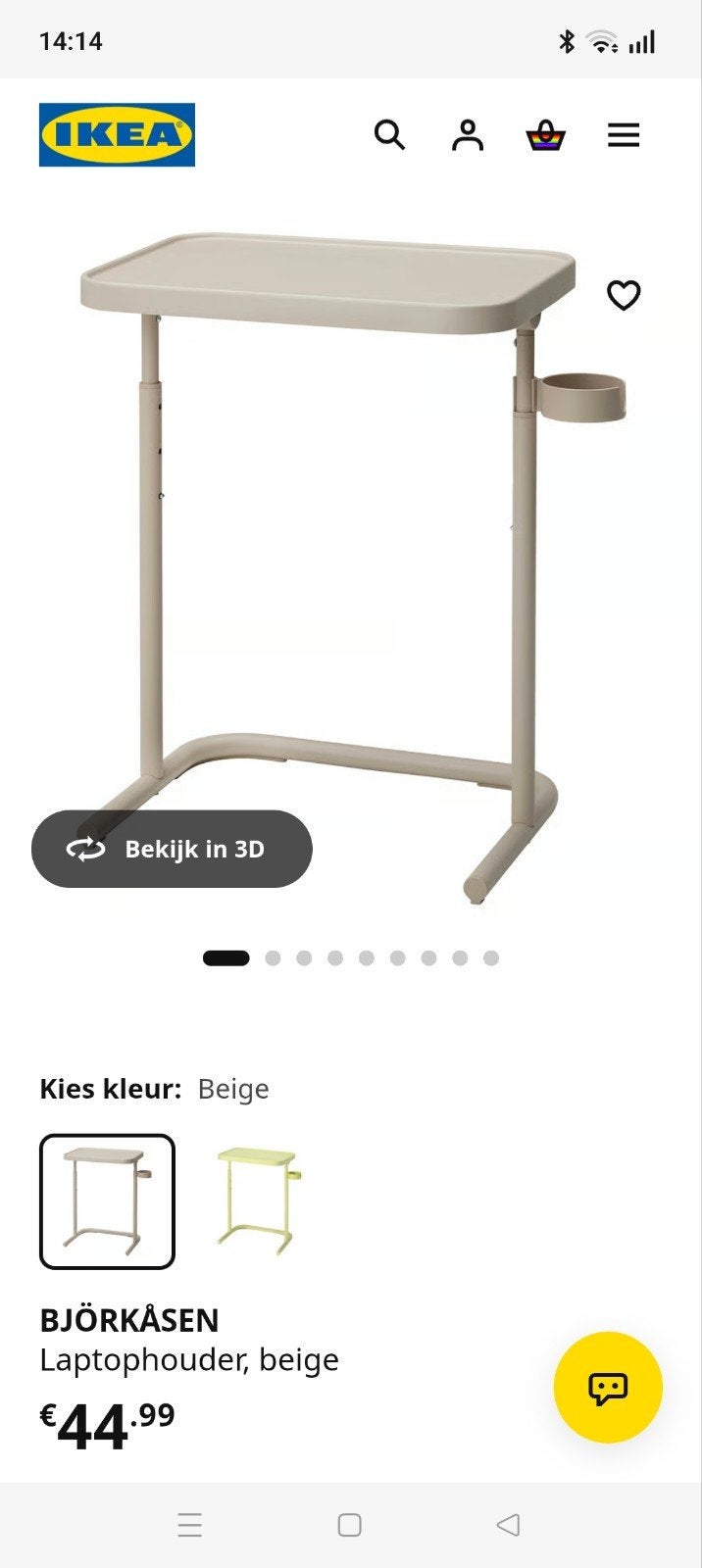 Ikea Bjorkasen, laptop/eettafeltje