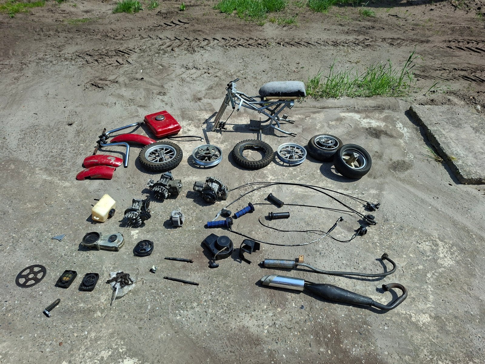 49cc 2-takt mini bike onderdelen met frame, Fietsen en Brommers, Brommeronderdelen | Algemeen, Ophalen of Verzenden, Gebruikt