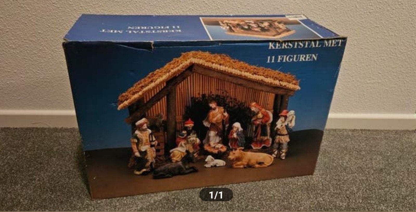 Kerststal
In nieuwstaat. 11 figuren, Diversen, Kerst, Ophalen of Verzenden, Zo goed als nieuw