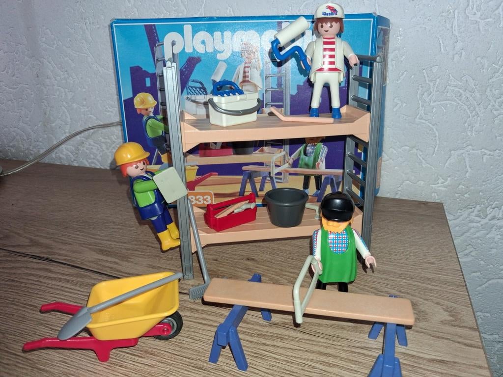 Playmobil set construction bouwvakkers 3833 vintage set, Kinderen en Baby's, Speelgoed | Playmobil, Ophalen of Verzenden, Gebruikt