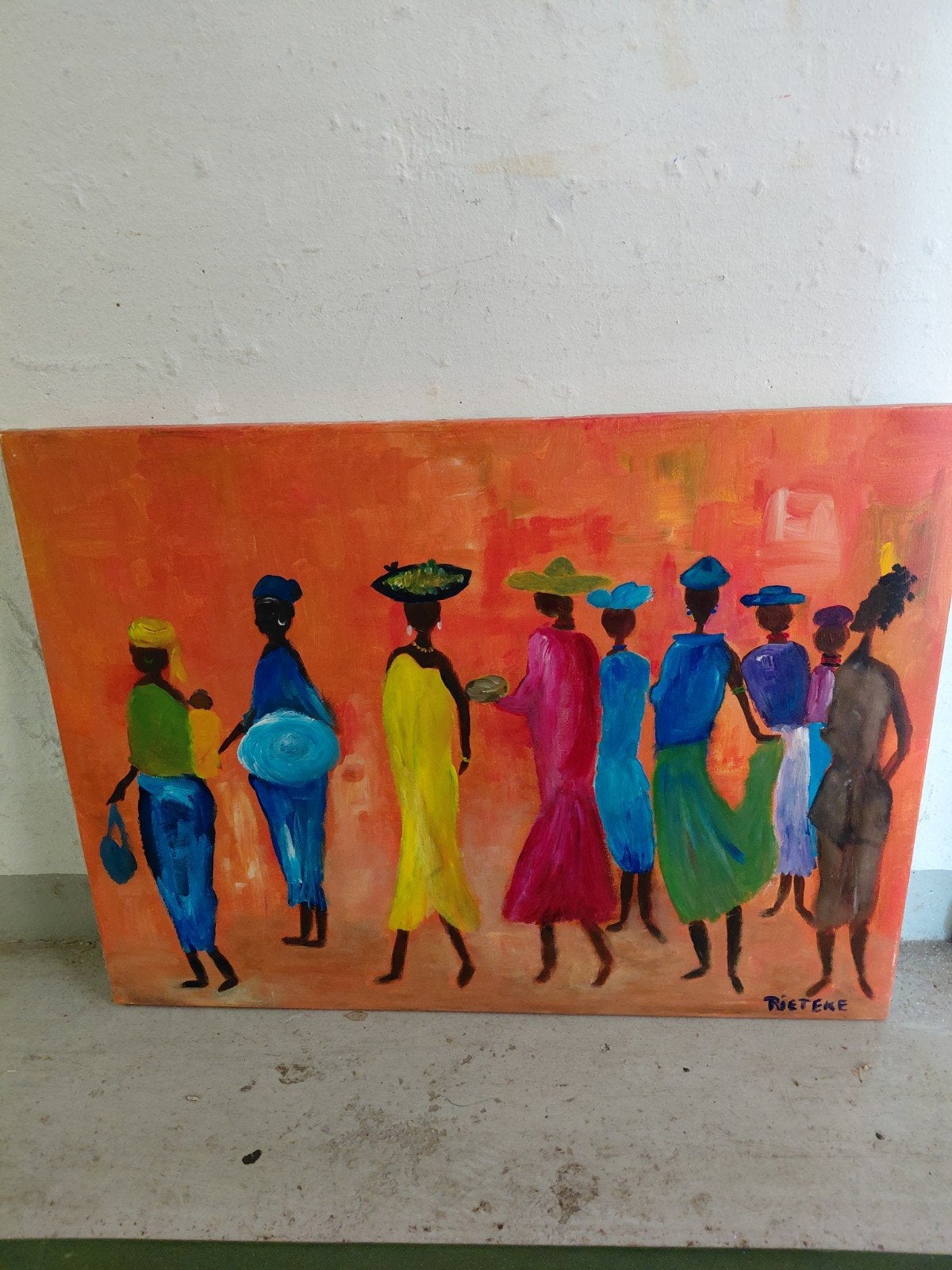 Schilderij .. van Kunstschilderares Rieteke.. 65 euro., Antiek en Kunst, Kunst | Schilderijen | Modern, Ophalen