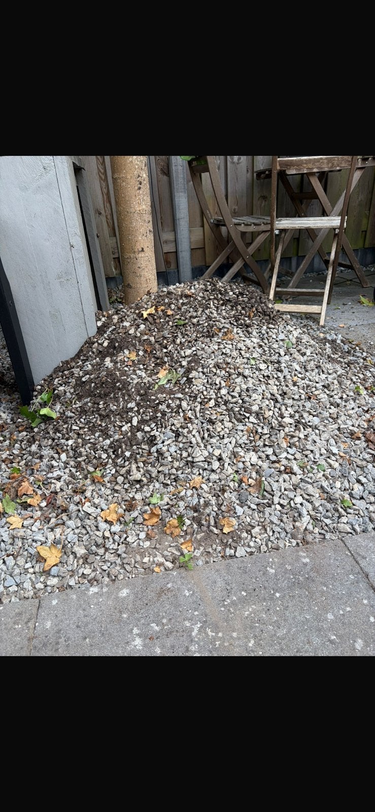 Grind (grijze basalt) + grindmatten, Ophalen, Antraciet, Zo goed als nieuw, Split