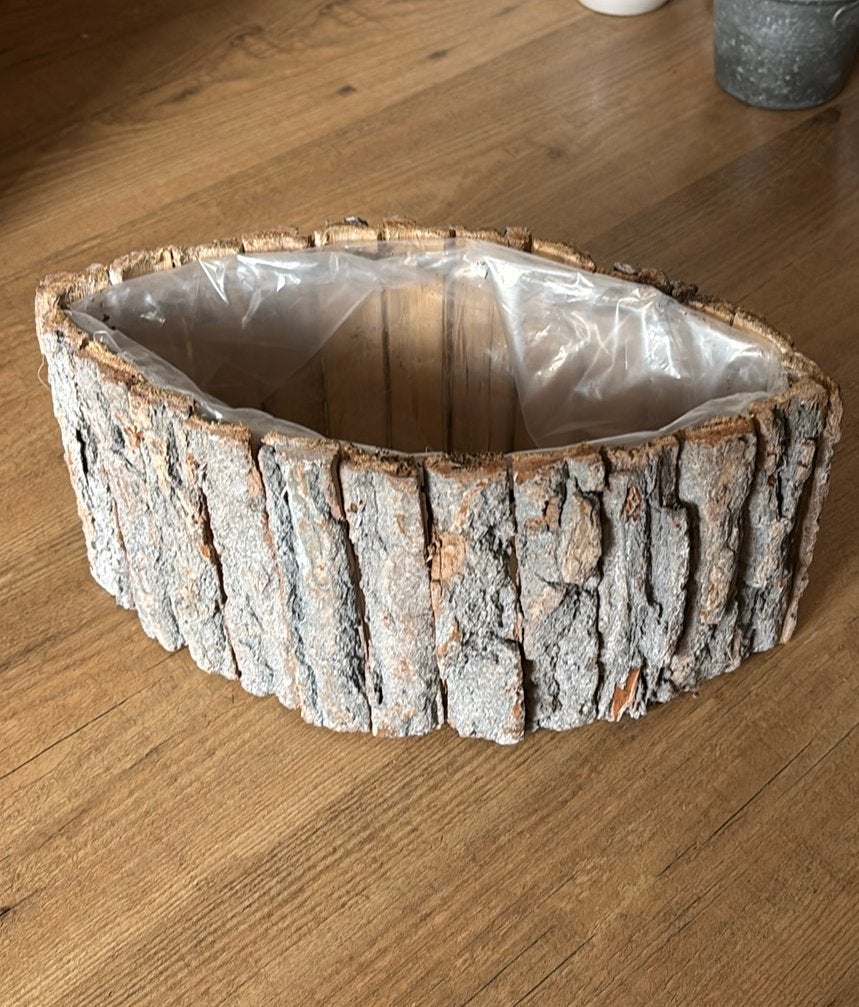 Bloempot van boomschors, Ophalen, Kunststof, Minder dan 30 cm, Rond