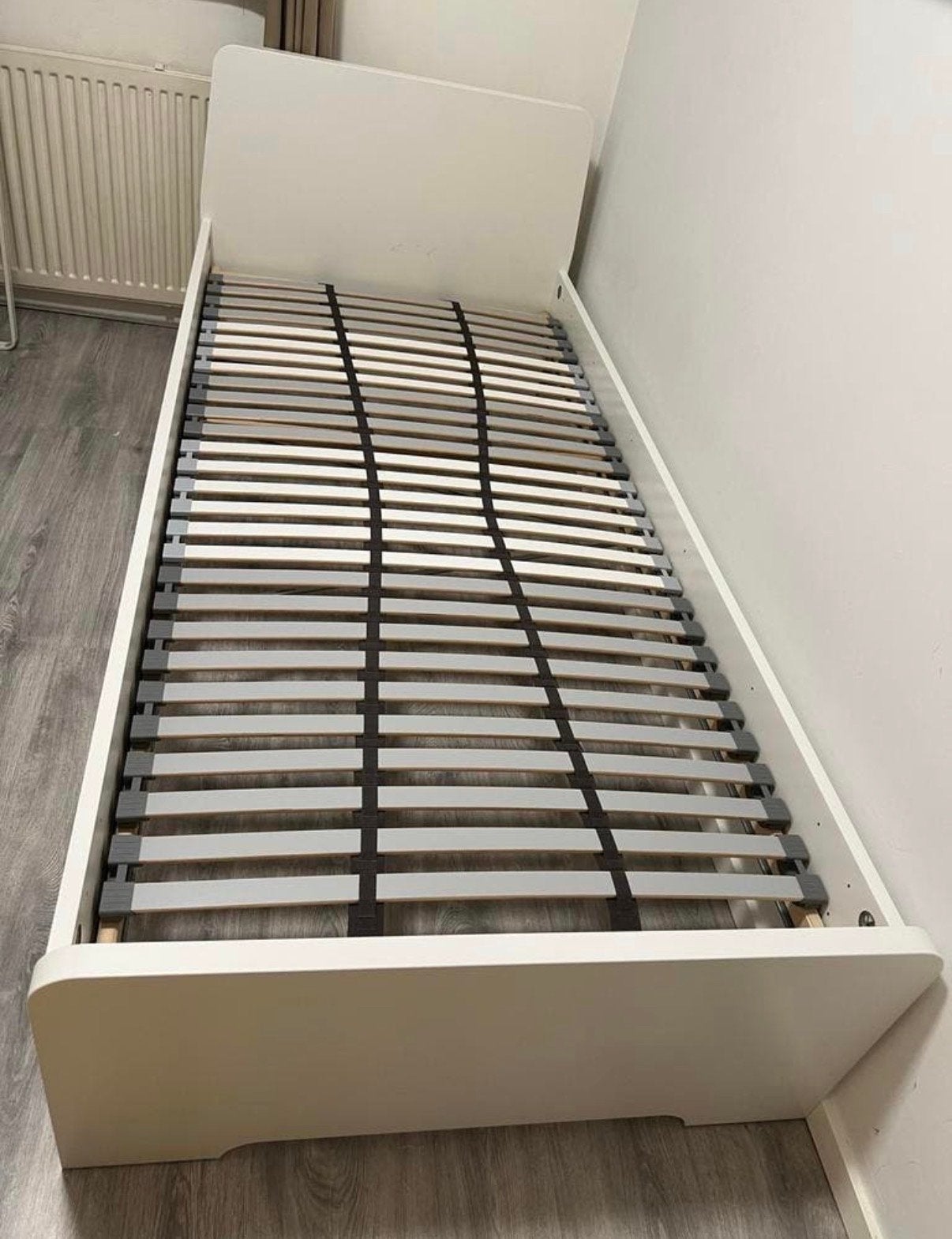 IKEA ASKVOLL eenpersoonsbed wit met LURÖY lattenbodem, 90 cm, Eenpersoons, Wit, Ophalen of Verzenden