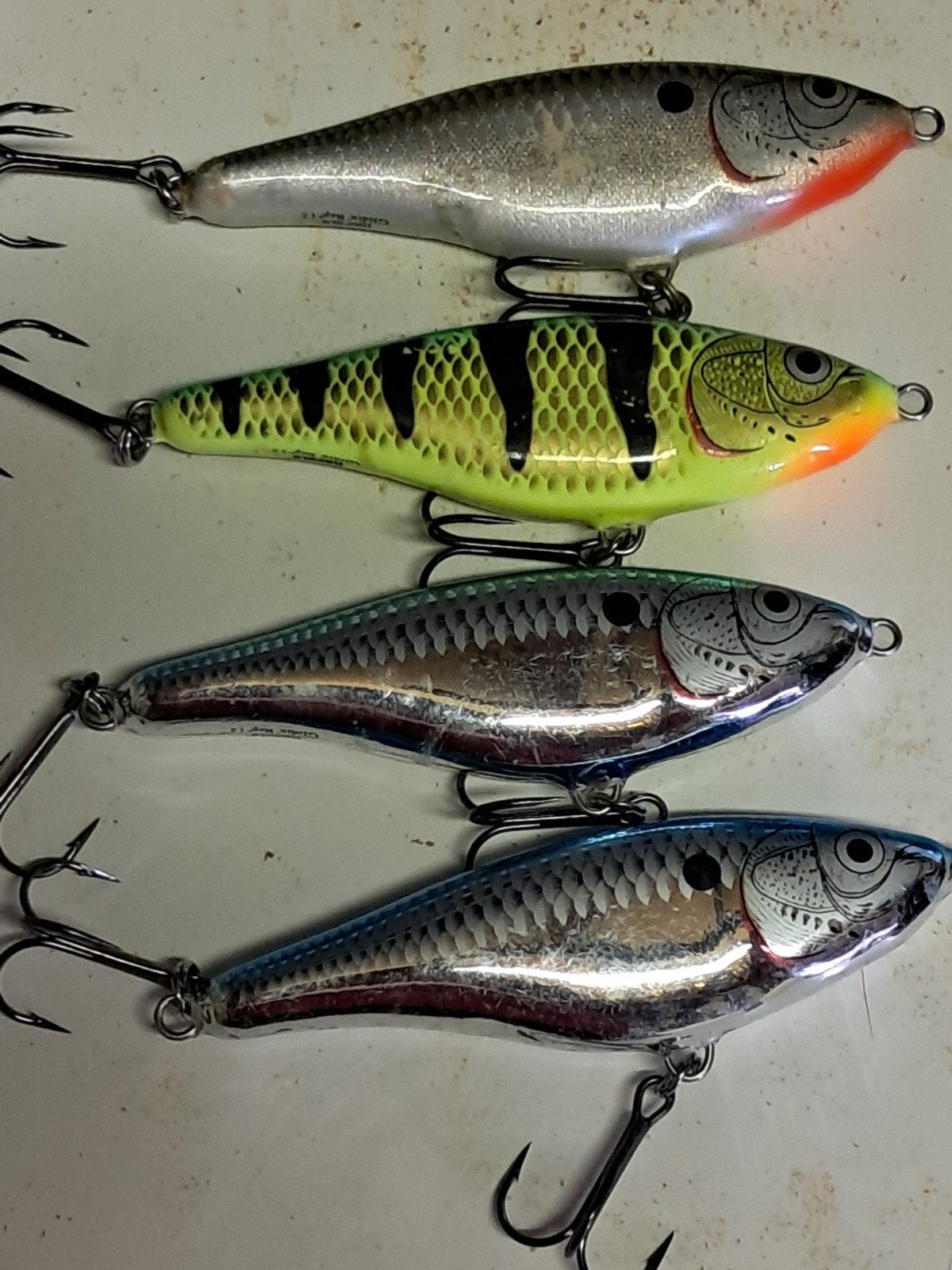 4x Rapala Gliding Rap kunstaas voor snoekbaars en snoek, Watersport en Boten, Ophalen of Verzenden, Zo goed als nieuw