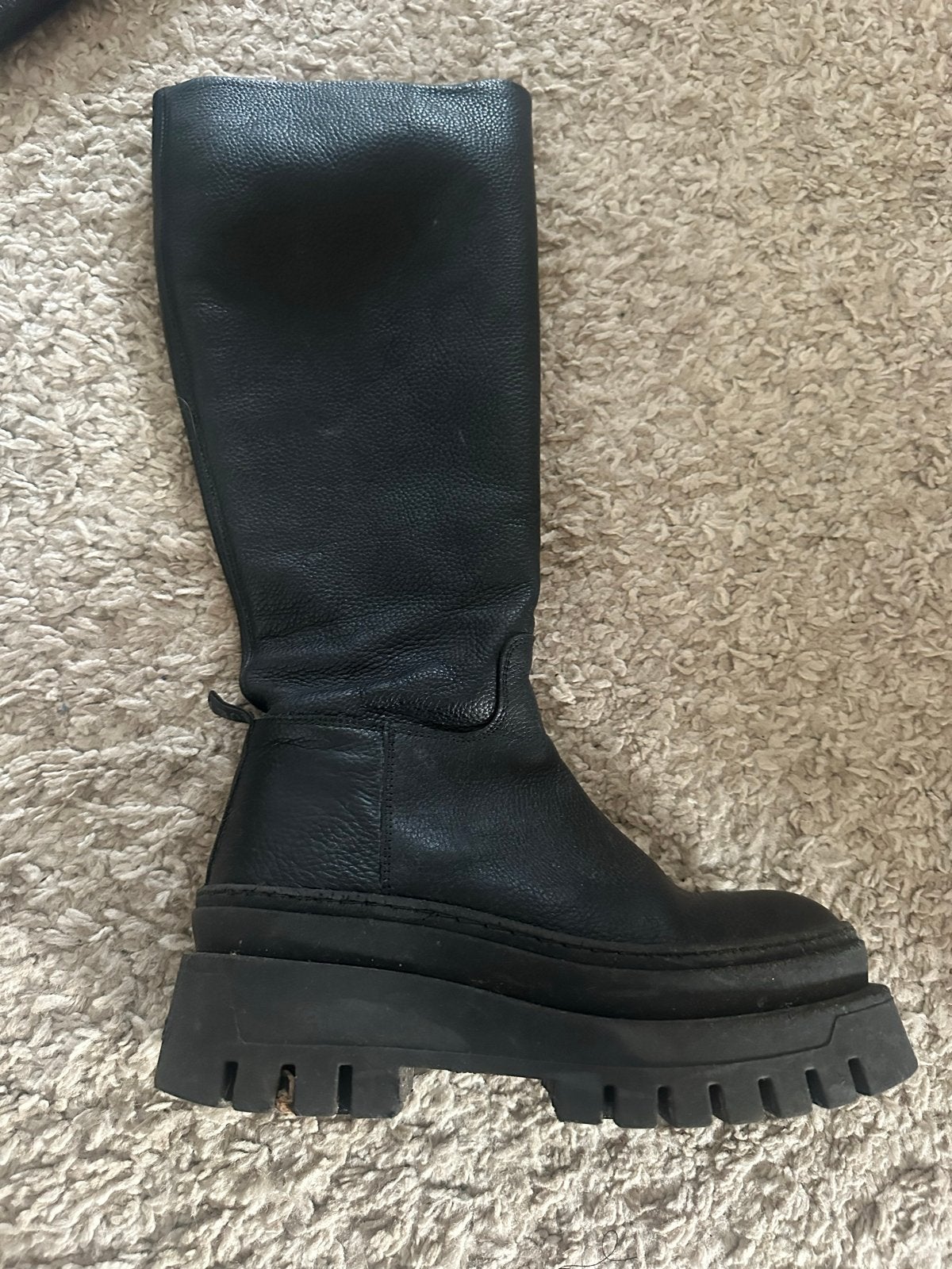 Steve Madden Plateau Laarzen - Soepel Leer maat 38, Ophalen of Verzenden, Zo goed als nieuw, Zwart, Hoge laarzen