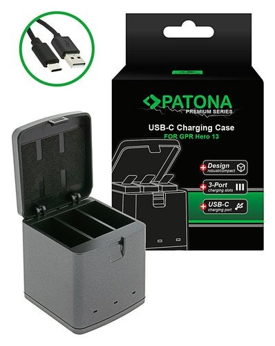 Premium triple charger charging GoPro Hero incl. USB-C cable, Verzenden, Nieuw
