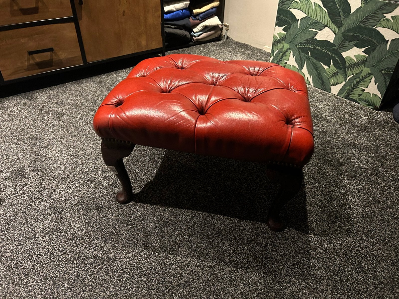 Chesterfield Hocker - Exclusief en Klassiek, Ophalen of Verzenden, 75 tot 100 cm, Leer, Minder dan 150 cm