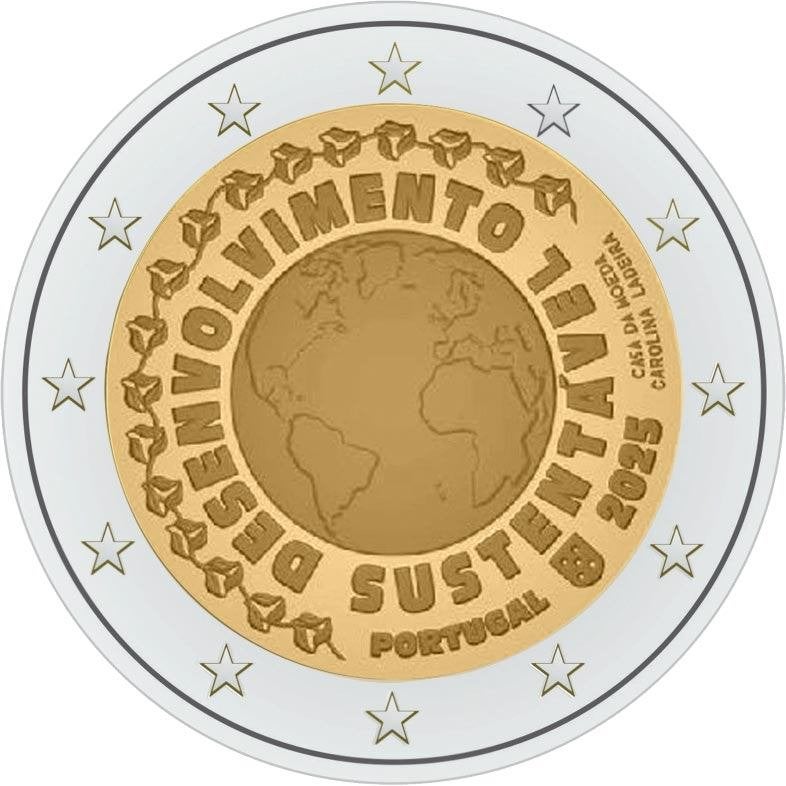 2 euro Portugal 2025 - Duurzame ontwikkeling (UNC), Ophalen of Verzenden, Portugal, 2 euro, Losse munt