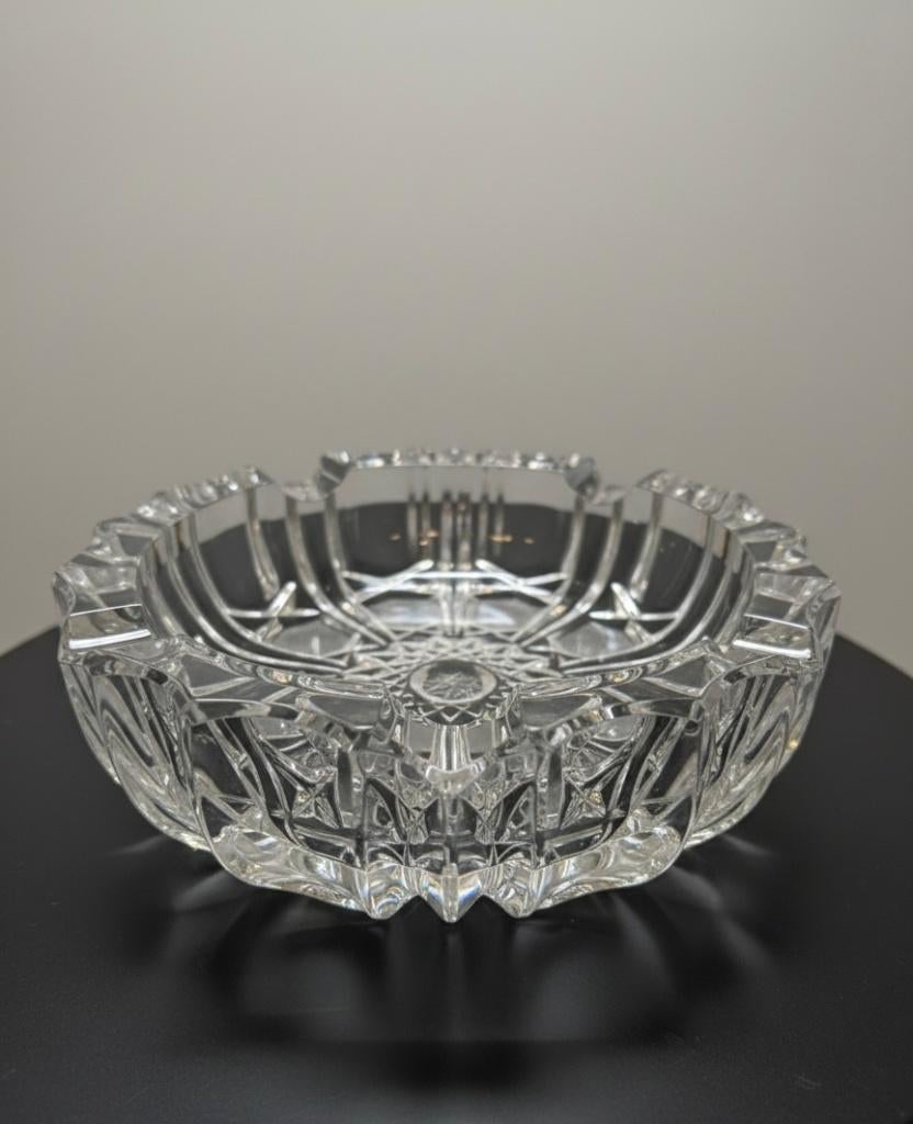 Antieke Kristallen Asbak - Art Deco Tsjechië - 18cm Facet, Antiek en Kunst, Antiek | Glas en Kristal, Ophalen of Verzenden