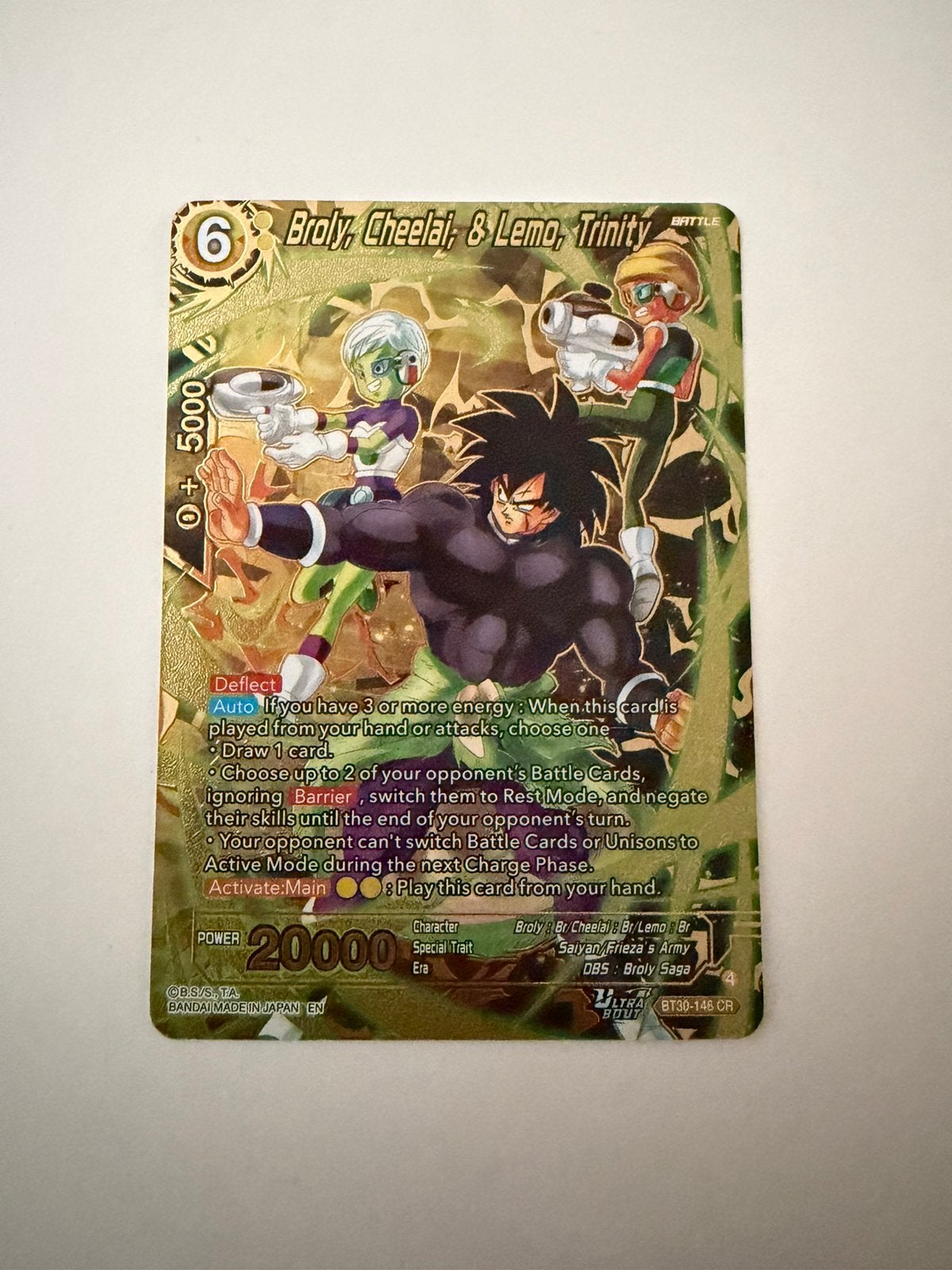 Broly, Cheelai, & Lemo, Trinity Three Glorious Fighters, Ophalen of Verzenden, Nieuw, Losse kaart