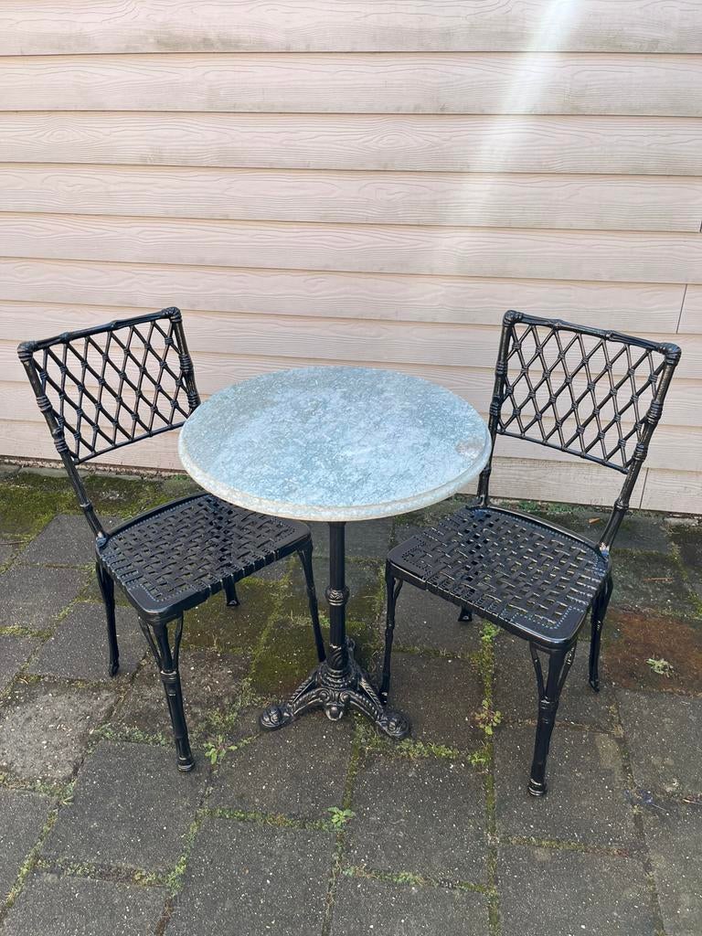 Bistro set, Tuin en Terras, Tuinsets en Loungesets, Ophalen, Zo goed als nieuw, Overige materialen, 2 zitplaatsen