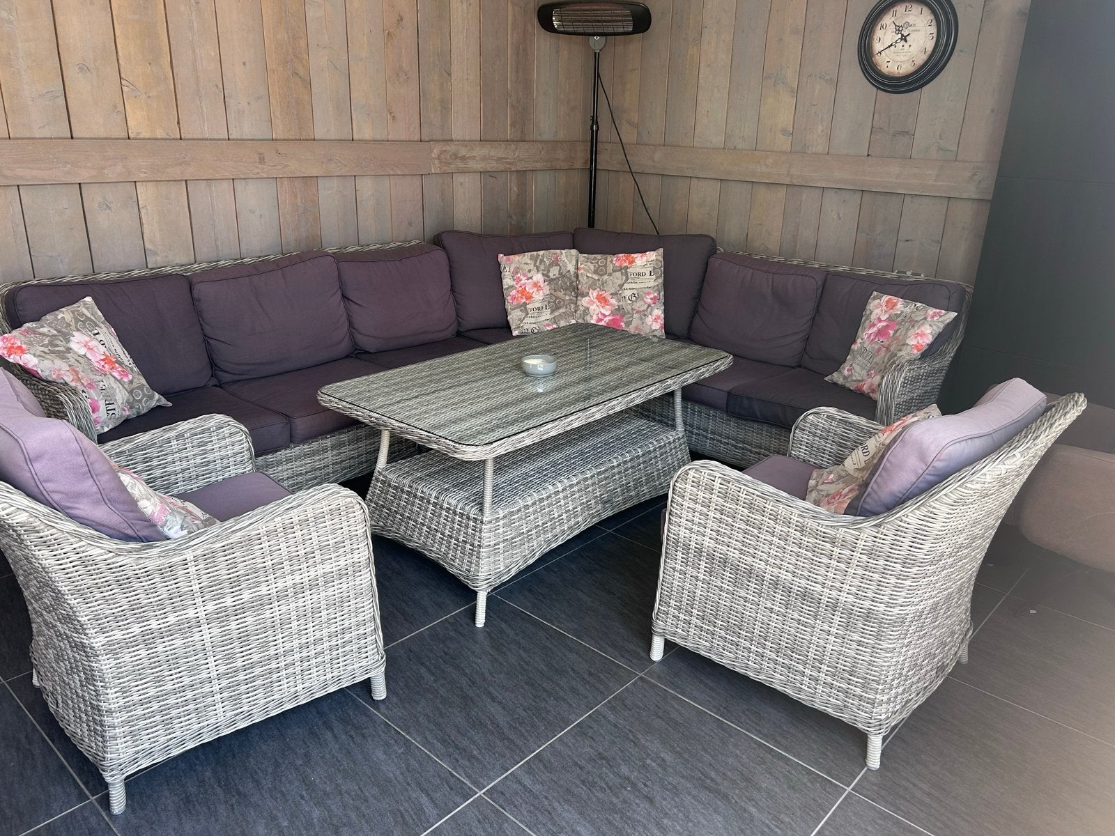 Luxe Loungeset met Hoekbank en Twee Stoelen, Tuin en Terras, Tuinsets en Loungesets, Ophalen, Gebruikt, Meer dan 8 zitplaatsen