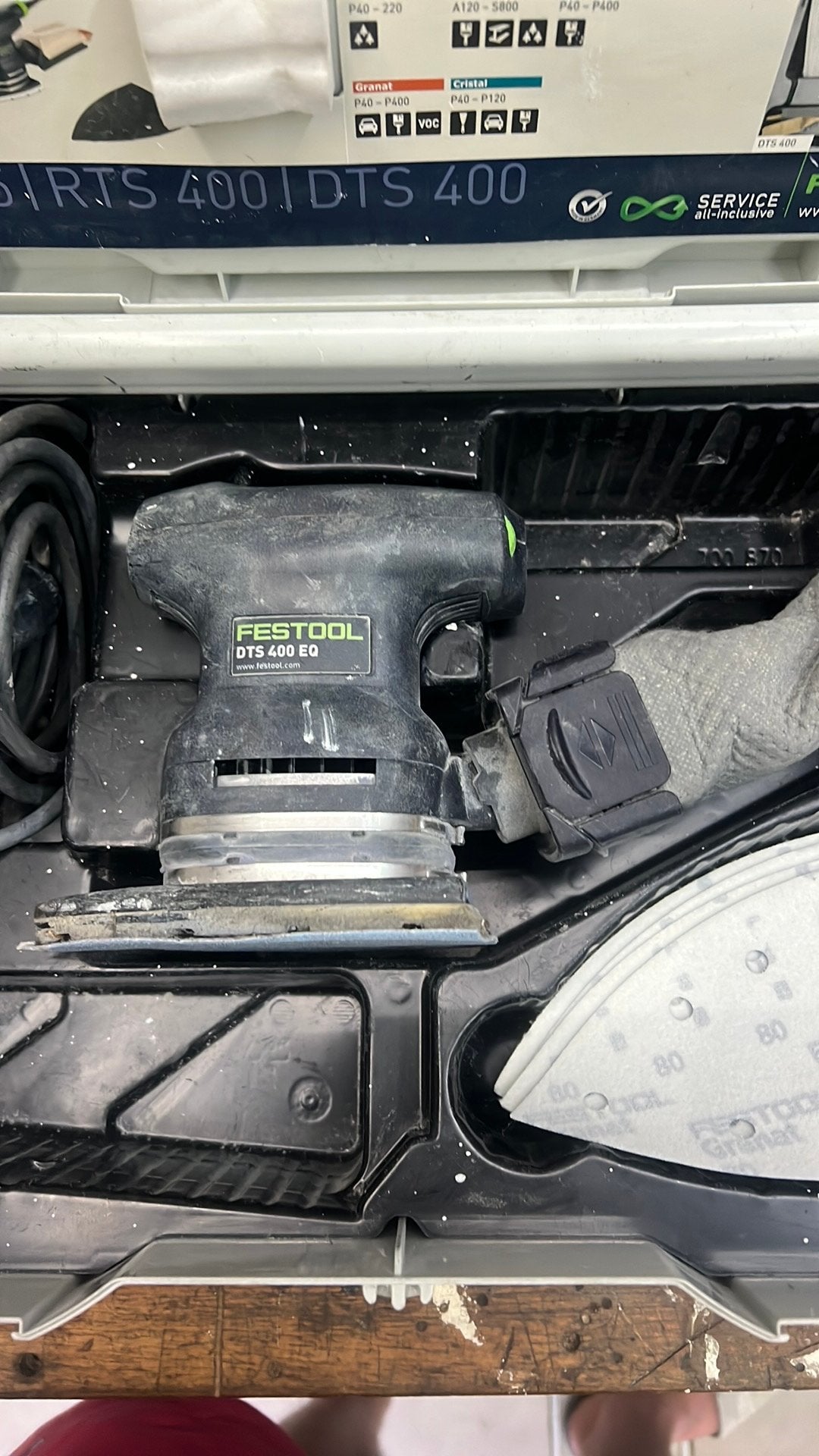 Festool dts 400 inc extra’s, Ophalen of Verzenden, Zo goed als nieuw, 1200 watt of meer, Vlakschuurmachine