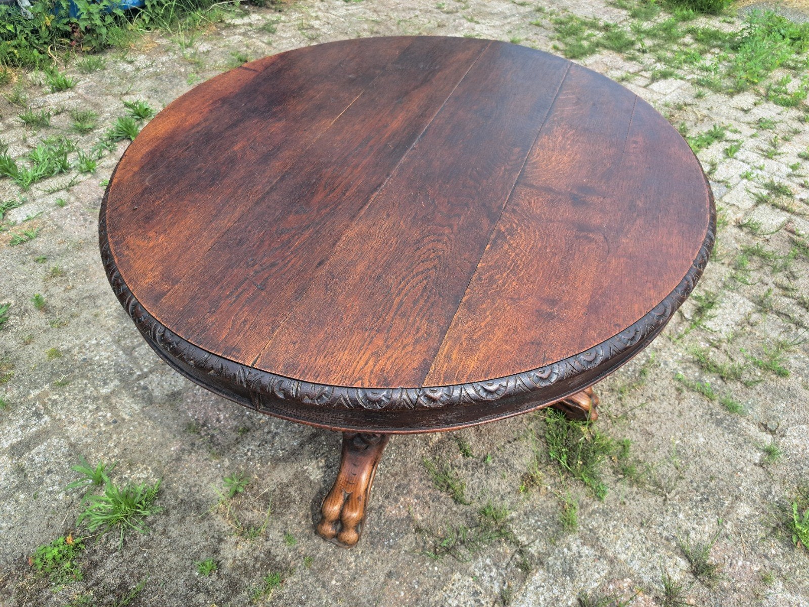 Zeer mooie salontafel met veel houtsnijwerk., Ophalen, 100 tot 150 cm, 50 tot 100 cm, Zo goed als nieuw