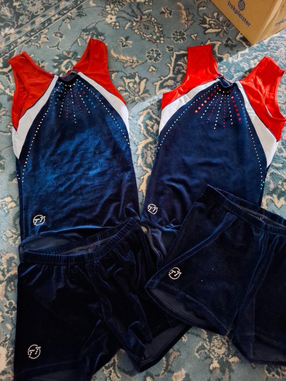 Turnpakje maat 164 meisje tema turn rood wit blauw, Kindermaat 146 t/m 176, Ophalen of Verzenden, Zo goed als nieuw, Turnpak(je)