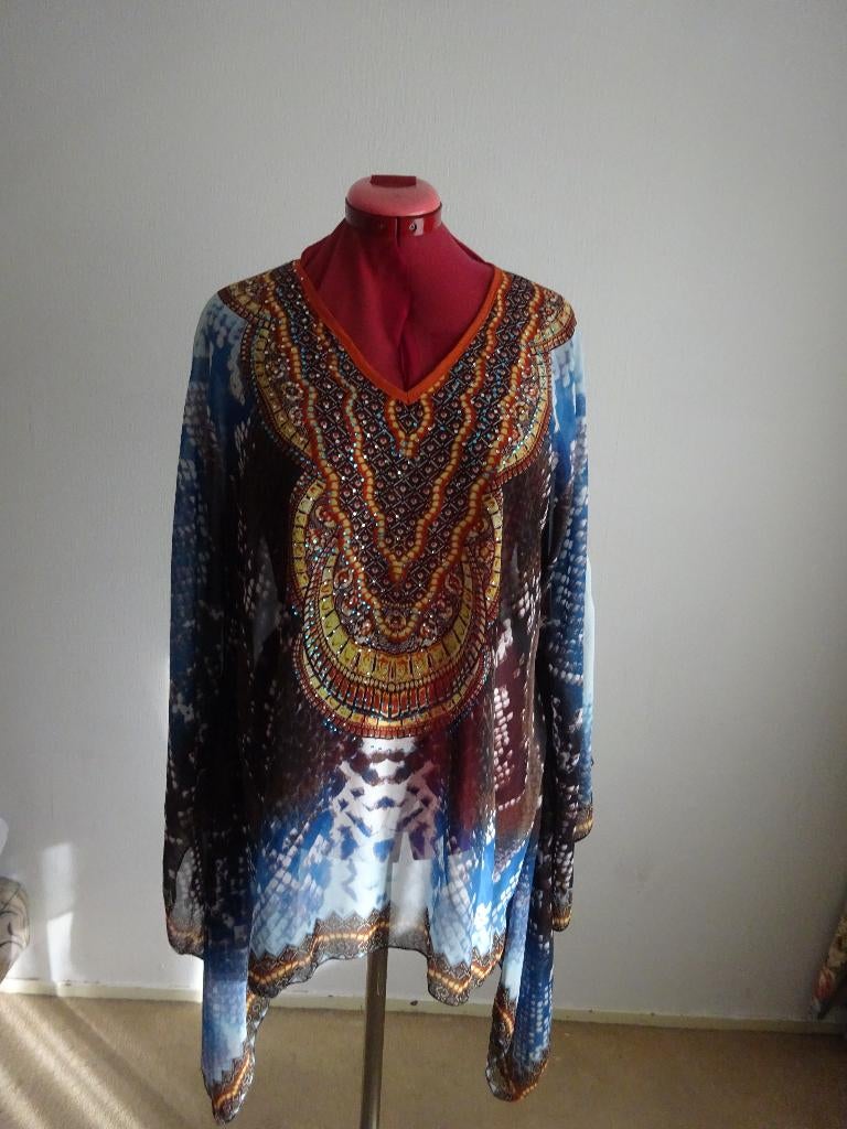 Flam Mode kaftan tuniek mt 48/50, Kleding | Dames, Overige kleuren, Maat 46/48 (XL) of groter, Zo goed als nieuw, Verzenden
