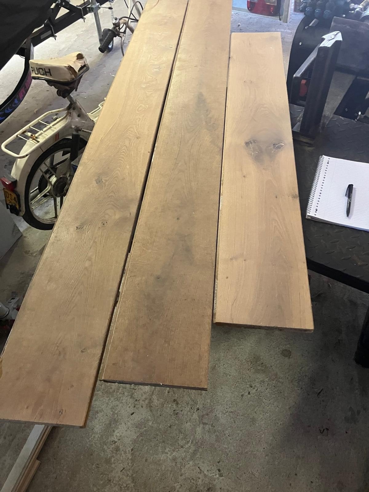 Massief Eiken planken vloer - Zo goed als nieuw, Doe-het-zelf en Verbouw, Ophalen, Minder dan 25 mm, Eiken, Zo goed als nieuw