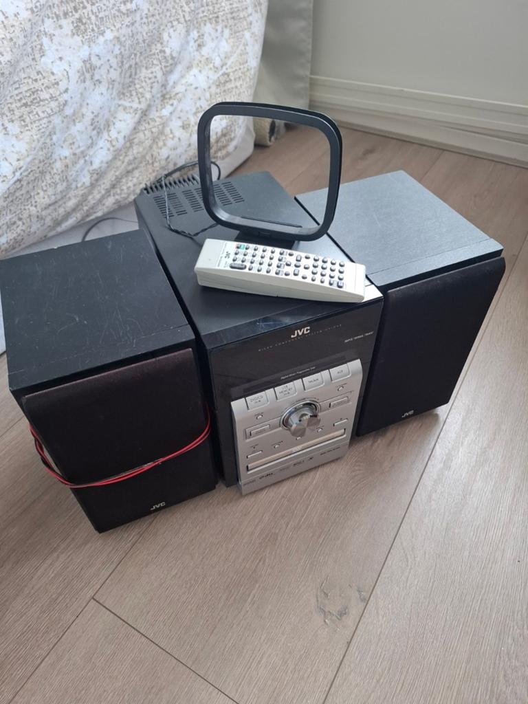 JVC Micro Component System met speakers en afstandsbediening, Audio, Tv en Foto, Ophalen, Gebruikt, JVC, Tuner of Radio