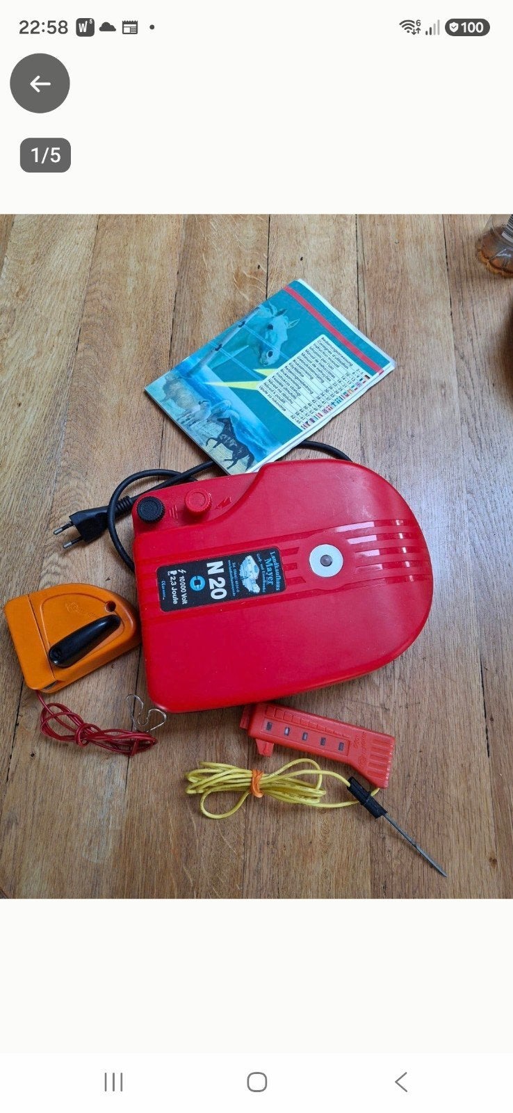 Nieuw schrikdraad apparaat + stroommeter en schakelaar.
Met