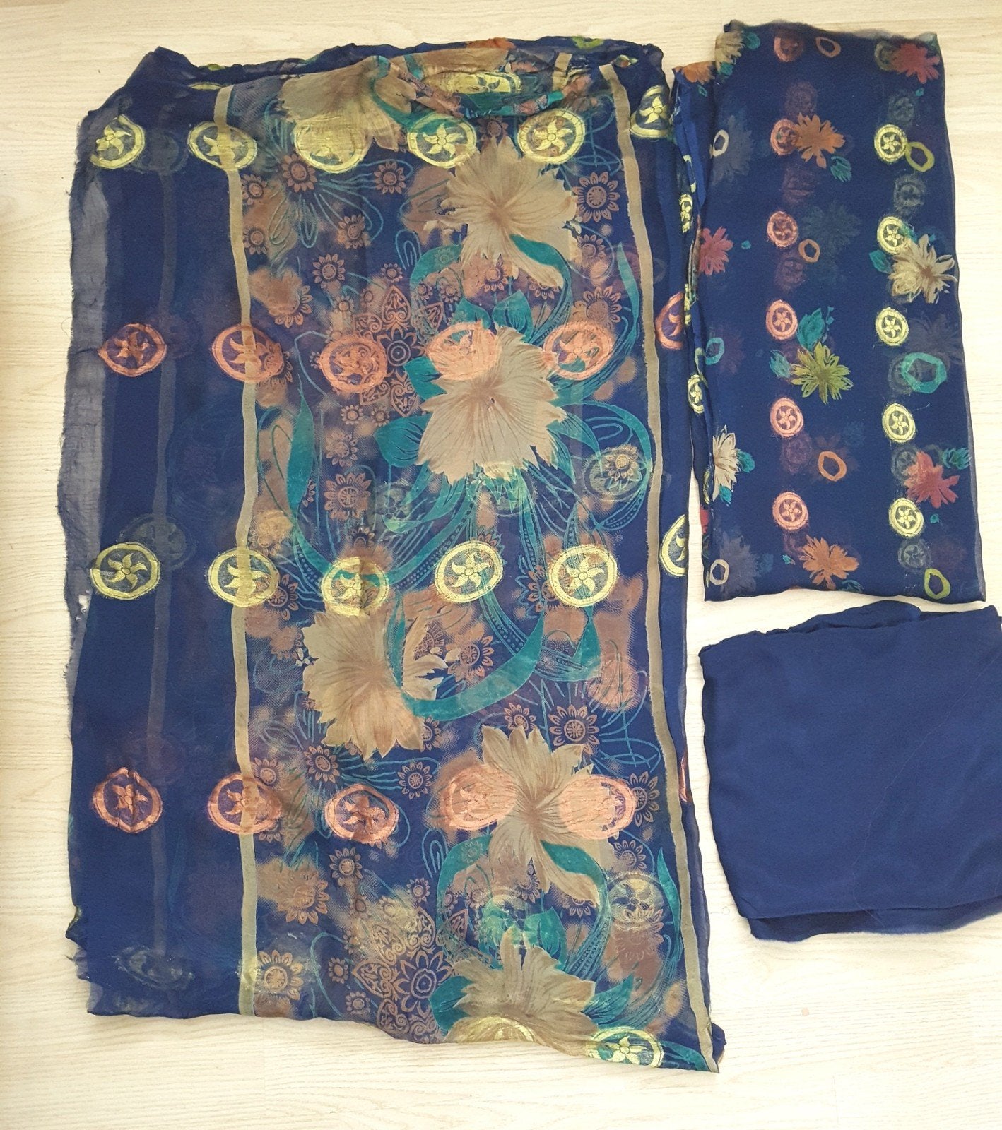 Nieuwe Indiase/Marokkaanse/Afghaanse/Bollywood/Turkse stof, Blauw, 120 cm of meer, Ophalen of Verzenden, Nieuw