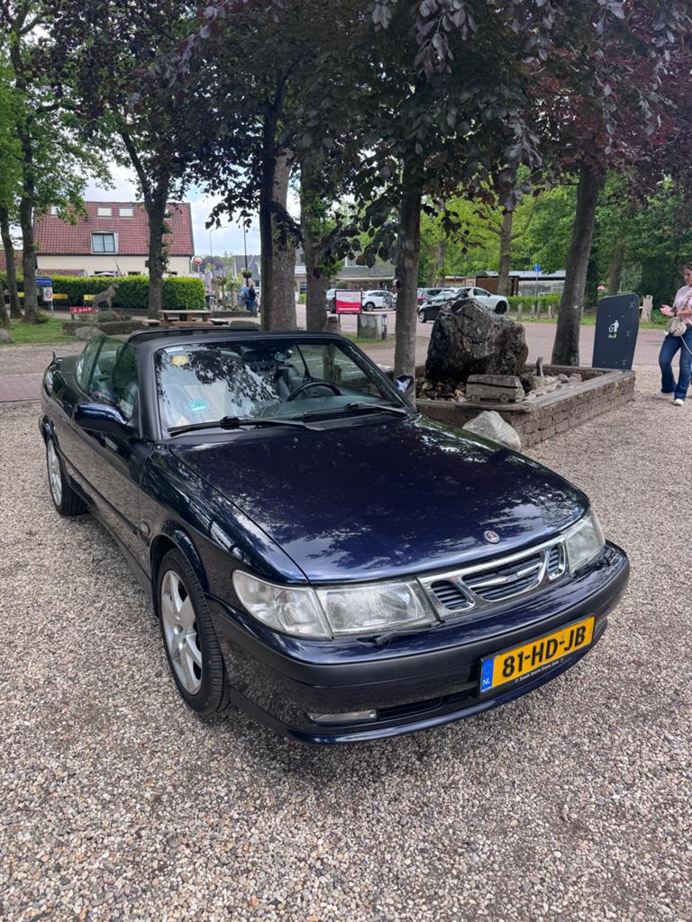 Saab 9-3 2.0 Turbo Cabrio AUT 2001 Blauw, Auto's, 4 cilinders, Cabriolet, 75 €/maand, Particulier