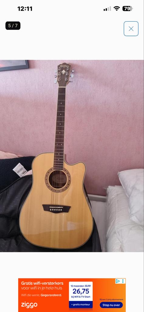 Akoestische gitaar met Fishman element, Ophalen of Verzenden, Gebruikt, Western- of Steelstringgitaar, Met (piezo-)element