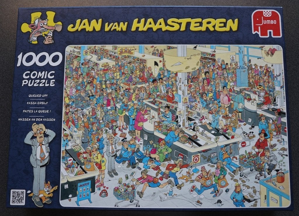Jumbo Jan van Haasteren legpuzzel 1000 stukjes: Kassa erbij!, Ophalen of Verzenden, 500 t/m 1500 stukjes, Zo goed als nieuw, Legpuzzel
