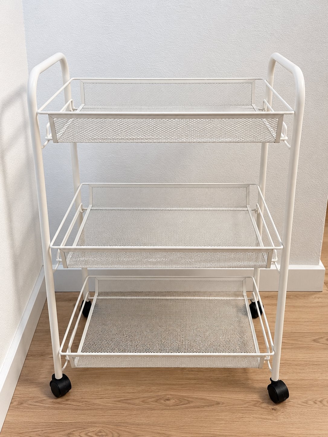 Witte metalen trolley met 3 lagen - serveerwagen/opberger, Ophalen, Gebruikt