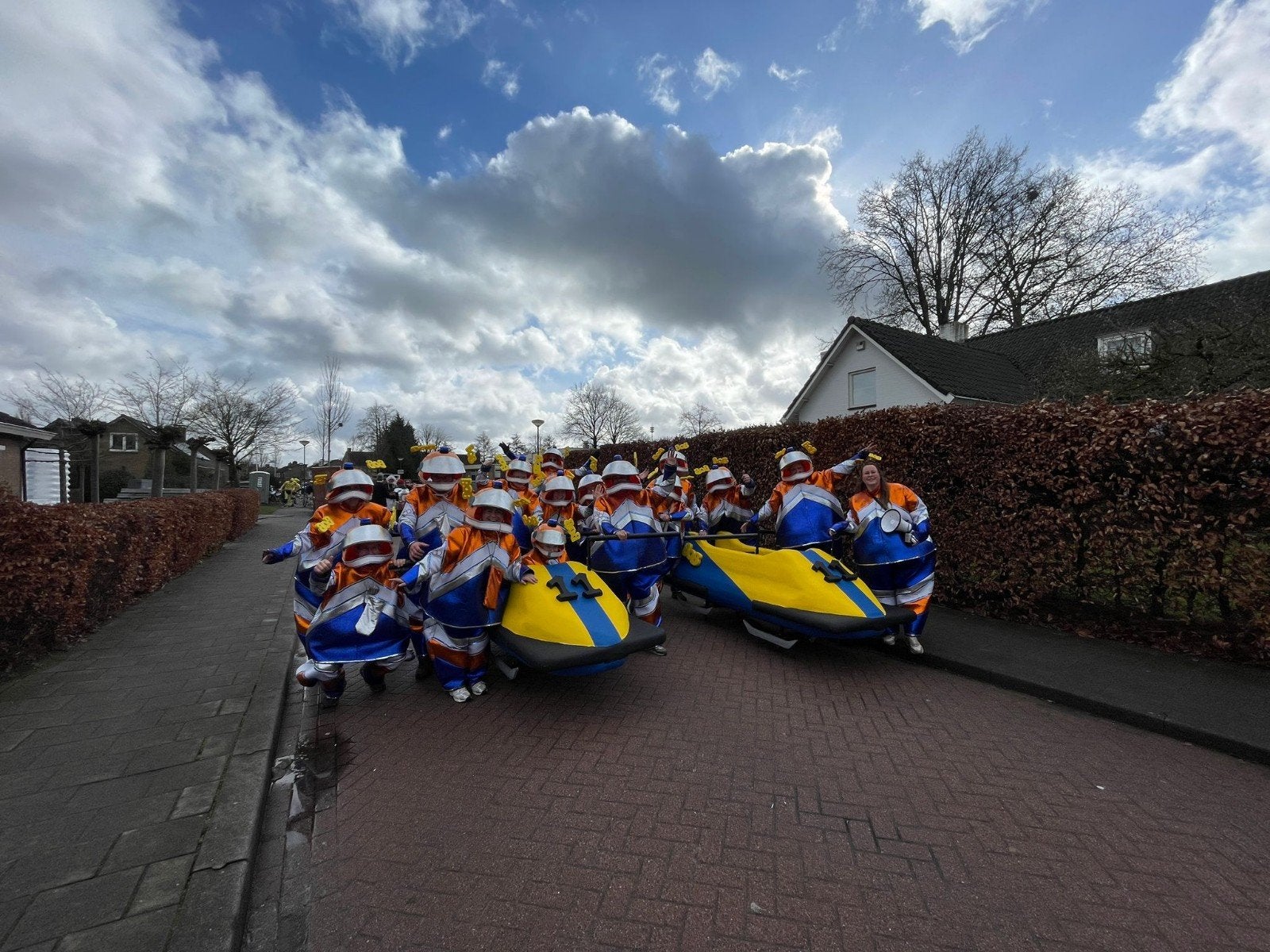 Carnavalskleding Bobsleeteam - Compleet Pak, Ophalen, Gedragen, Carnaval, Kleding