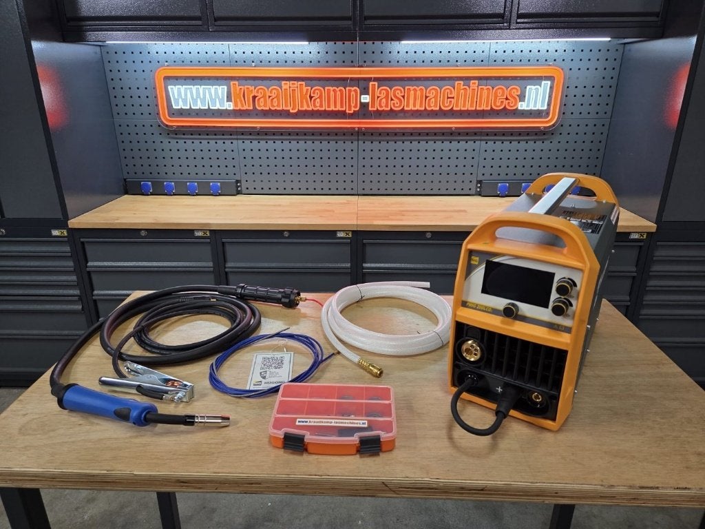 HUGONG PMIG200LCD MIG Lasapparaat LCD dubbel PULSE 200A 230v, Ophalen of Verzenden, Nieuw, 150 tot 250 ampère, Co2