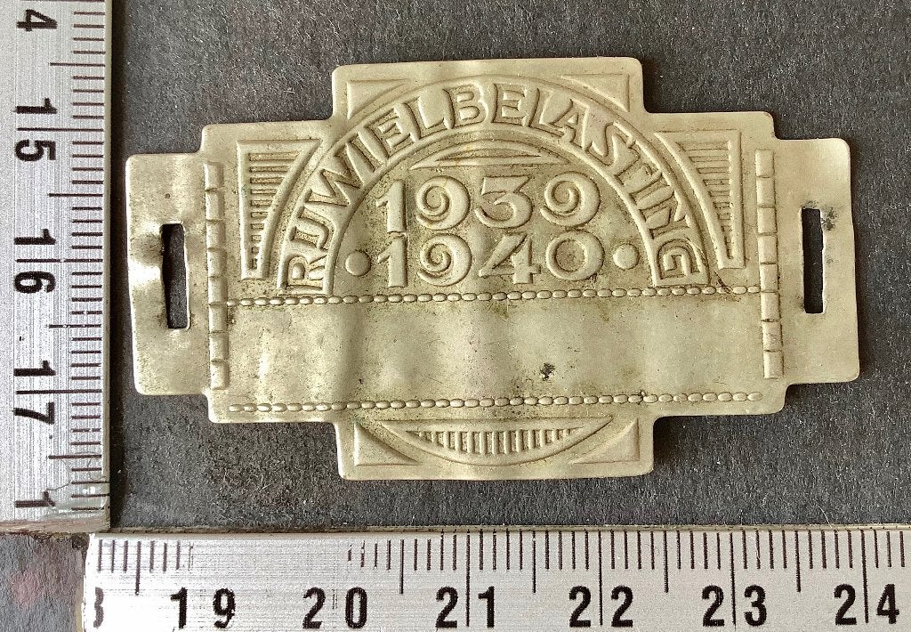 3 rijwielbelasting plaatjes, Verzamelen, Ophalen of Verzenden, Gebruikt