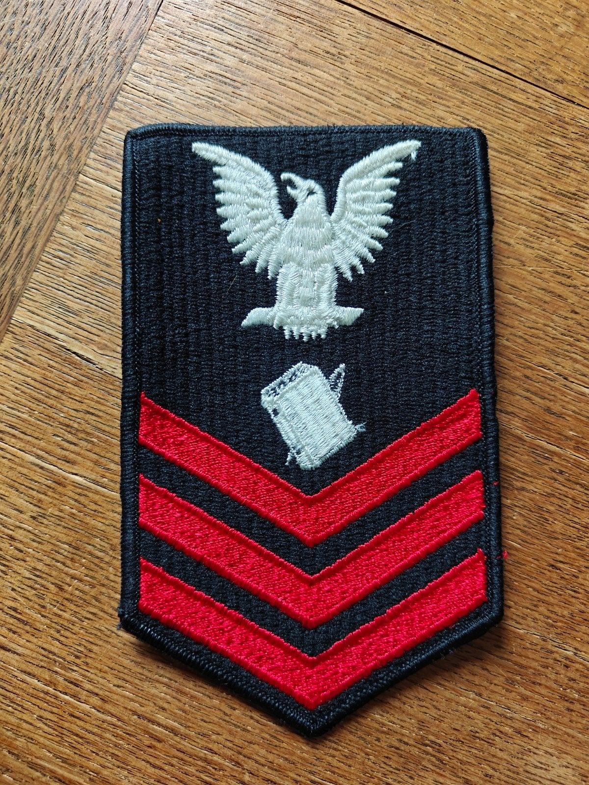 Navy rang patch zwart 20, Ophalen of Verzenden, Marine, Nederland, Embleem of Badge
