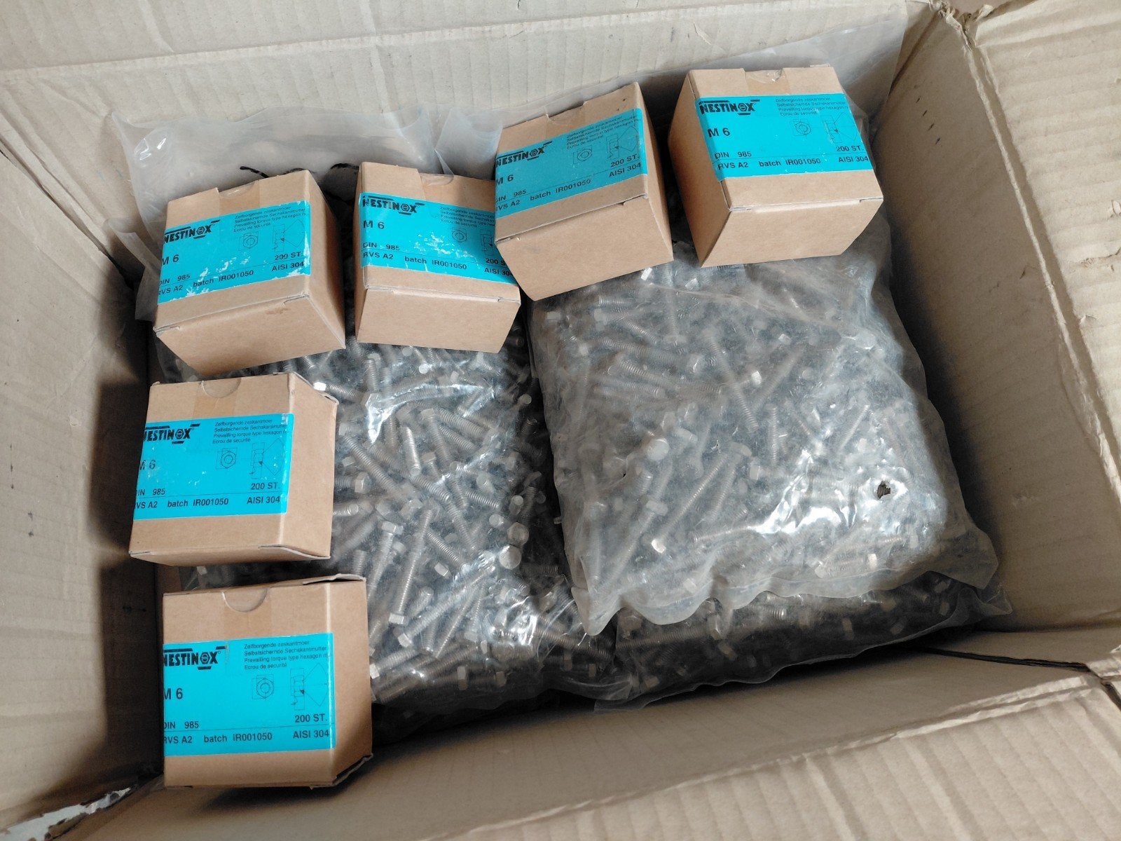 12 kg RVS M6 bouten en moeren, Nieuw, Ophalen of Verzenden, Minder dan 50 mm, Rvs