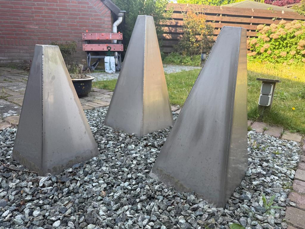 Waterornamenten RVS, Tuin en Terras, Waterpartijen en Fonteinen, Ophalen, Zo goed als nieuw, Rvs, Waterornament