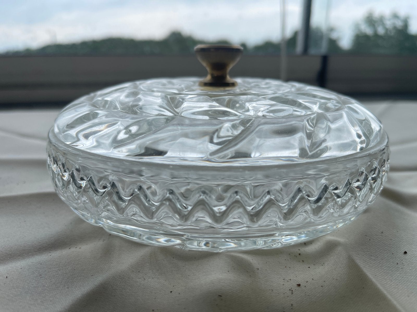 Glazen Bonbonschaal met Deksel - Diameter 17 cm, Ophalen of Verzenden