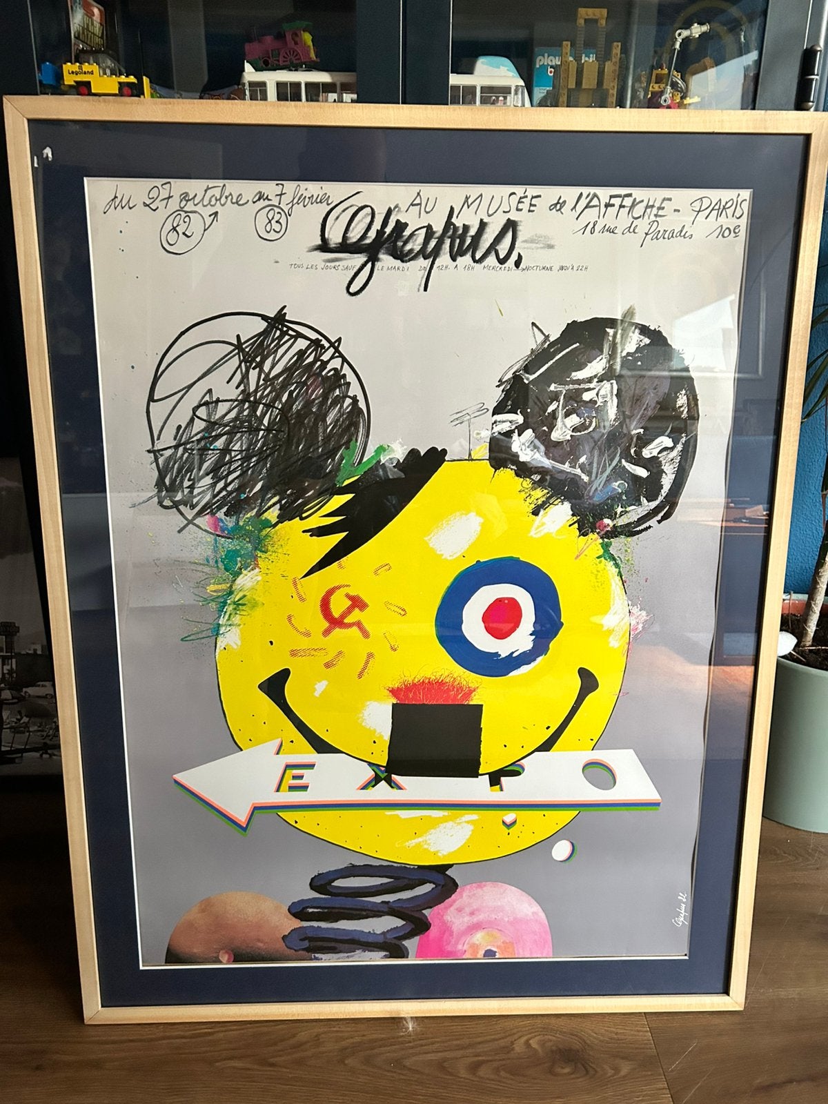 Affiche 1982 Graphus Adolf Mickey zgan, Antiek en Kunst, Kunst | Litho's en Zeefdrukken, Ophalen, Ingelijst, Overige onderwerpen