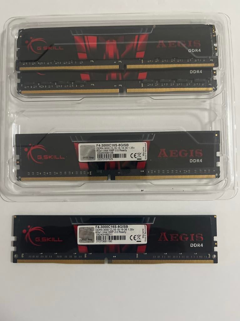 G.Skill Aegis DDR4-3000 CL16 8GB x4 32 GB kit RAM module, Gebruikt, DDR4, 8 GB, Ophalen of Verzenden